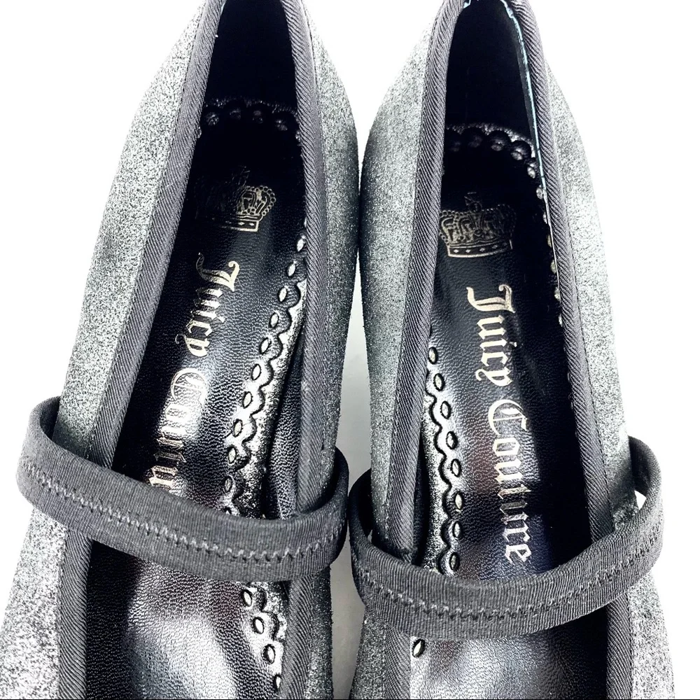Juicy Couture Big Girls Charcoal Kitten Heel Pumps